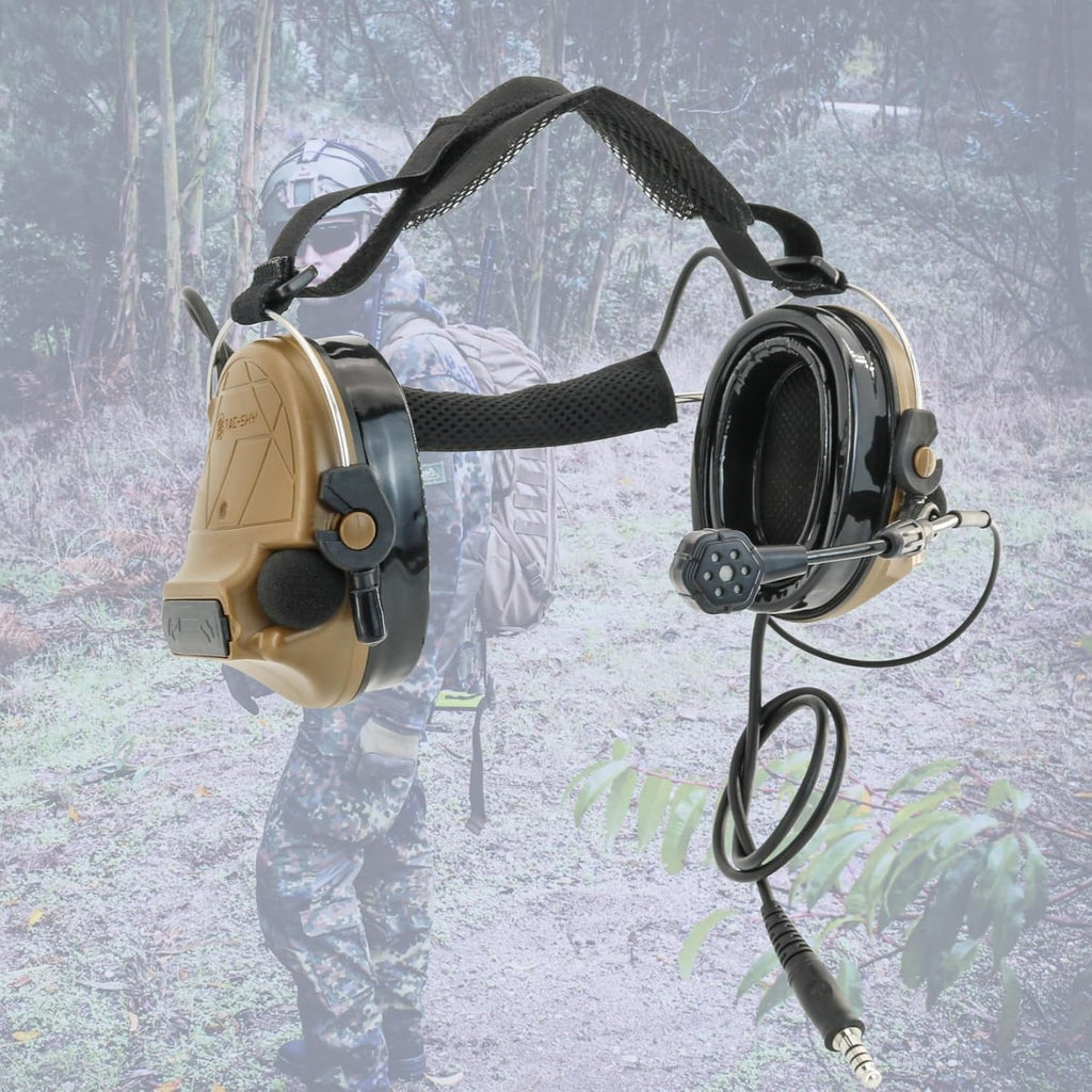 HEARFALCOM Tactical Headset C5 PRO Headphones with Mic Noise Cancelling for kenwoo Two-Way Radio for Airsoft CS Gaming