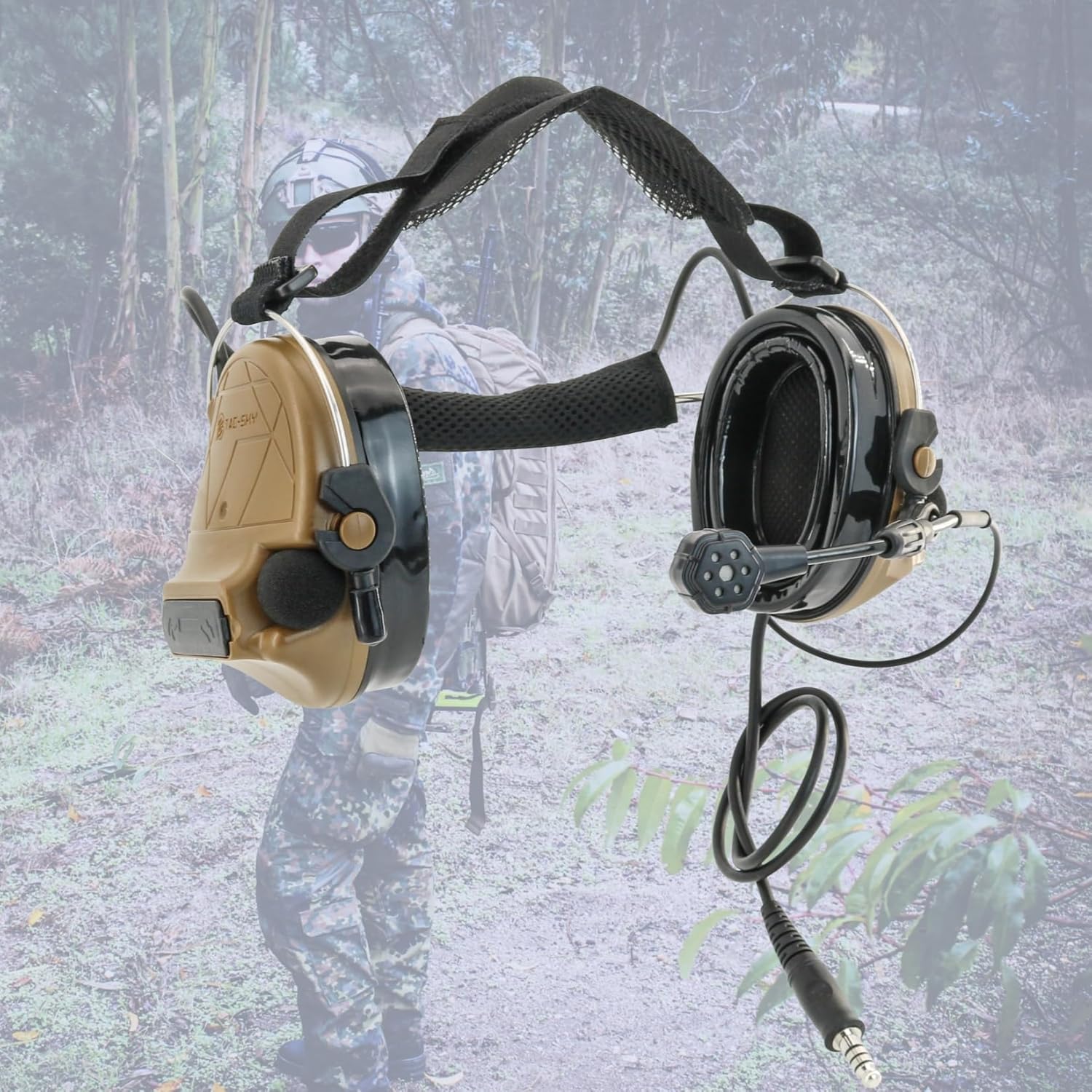 HEARFALCOM Tactical Headset C5 PRO Headphones with Mic Noise Cancelling for kenwoo Two-Way Radio for Airsoft CS Gaming