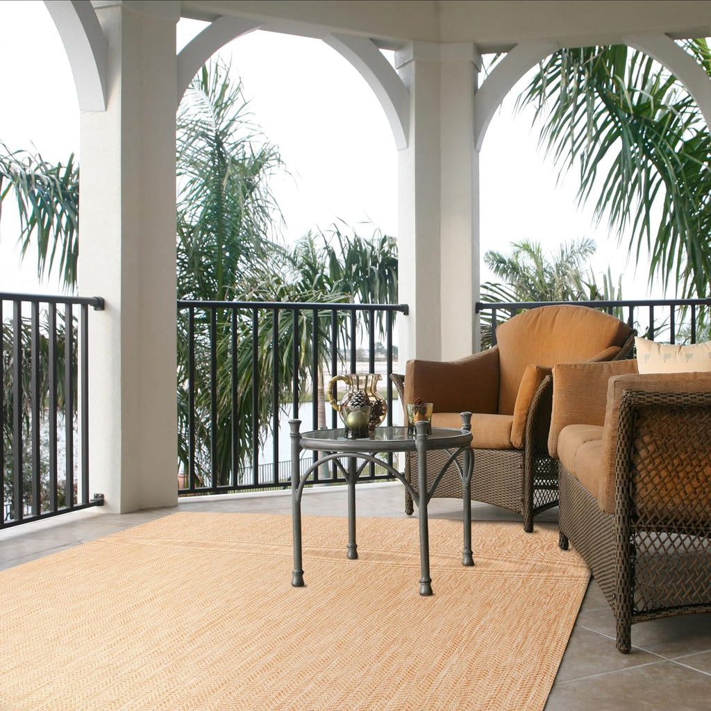 SAFAVIEH Washable Rug Outdoor Courtyard Collection - 9' x 12', Natural & Cream, Non-Shedding & Easy Cleaning, Ideal for Patio, Backyard, Mudroom (CY8022-03012)