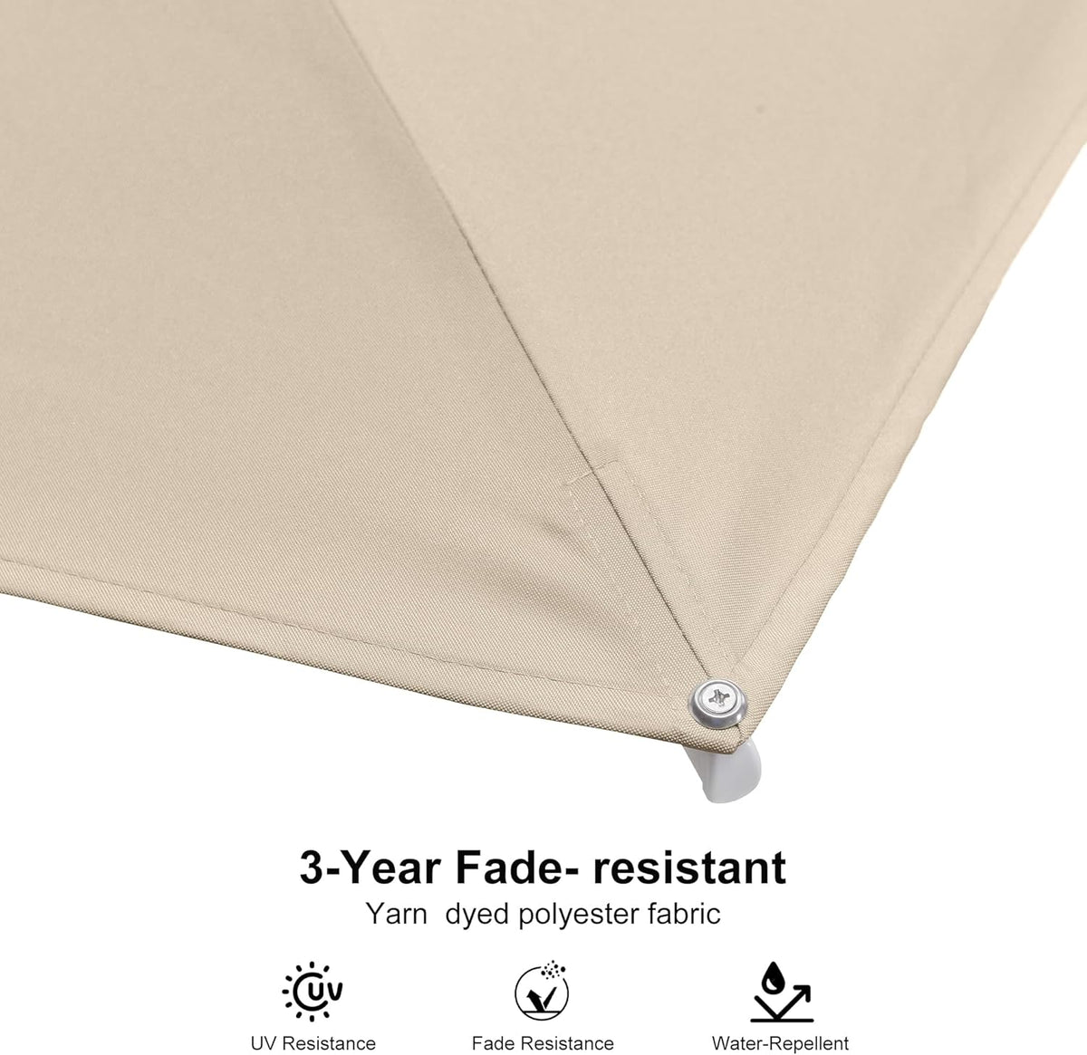 PURPLE LEAF 10 FT White Cantilever Umbrella With Base, Patio Umbrella Outdoor Offset Aluminum Umbrella Windproof with 360° Rotation for Deck Pool Garden, Beige