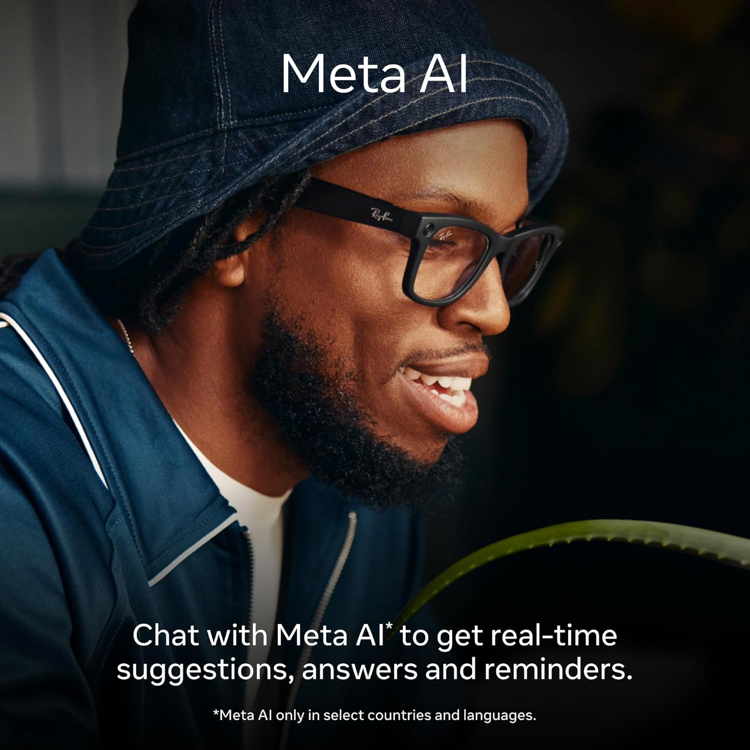 Ray-Ban Meta (Gen 1), Headliner, Shiny Black | Smart AI Glasses for Men, Women — 12 MP Camera, Open-Ear Speakers for Audio, Video Recording and Bluetooth — Polarized Green Lenses — Wearable Technology