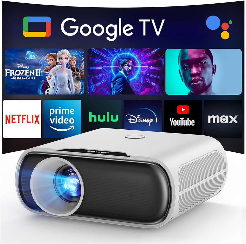 2000 ANSI Projector with WiFi and Bluetooth, Goiaey Smart Portable Projector Compatible with GoogIe TV, Built-in Official Apps, GoogIe Voice, DoIby Audio, HDMI ARC CEC Native 1080P Movie Projector