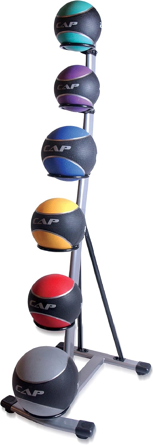CAP Barbell Rubber Medicine Ball Set with Rack