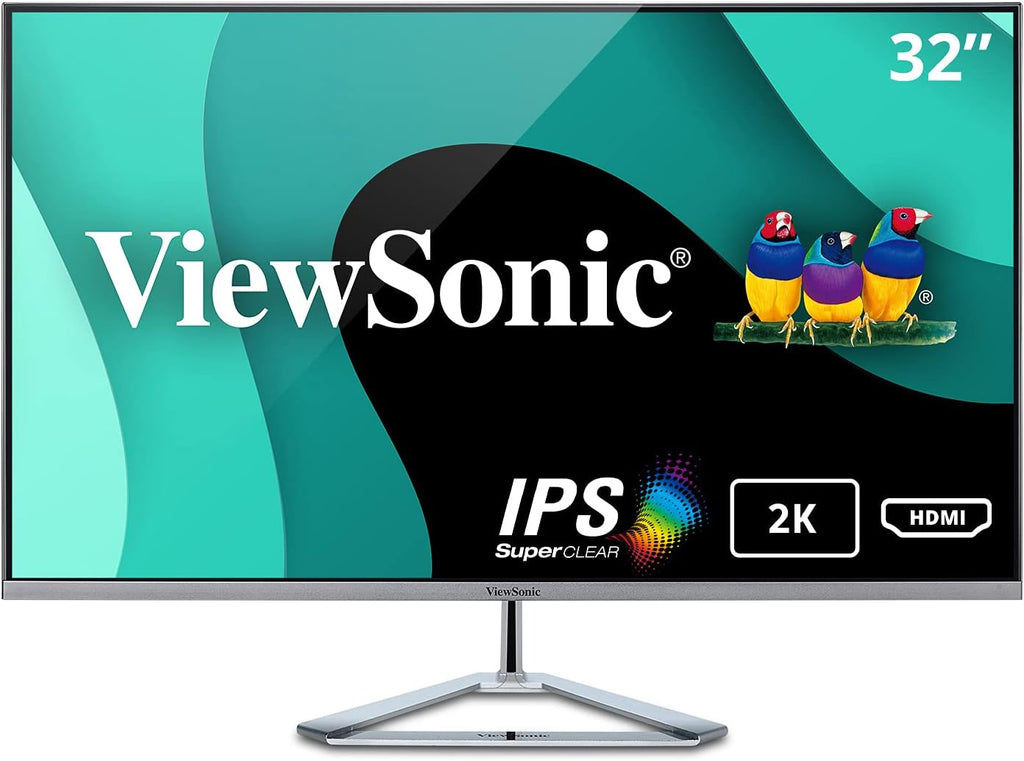 ViewSonic VX3276-2K-MHD 32 Inch Frameless Widescreen IPS 1440p Monitor with HDMI DisplayPort and Mini DisplayPort (Renewed)
