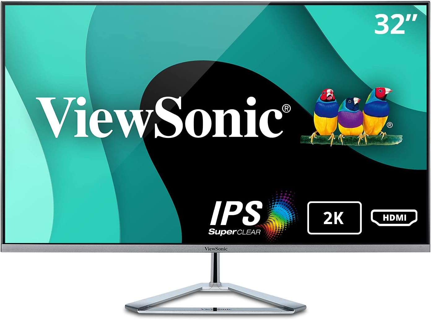 ViewSonic VX3276-2K-MHD 32 Inch Frameless Widescreen IPS 1440p Monitor with HDMI DisplayPort and Mini DisplayPort (Renewed)