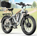 6000W Max Speed 45MPH Dual Motor Electric Bike for Adults,60V 1200Wh Removable Battery with 24" Fat Tire Up to 100 Miles Range with Full Suspension All Terrain Ebike for Men Women PU364