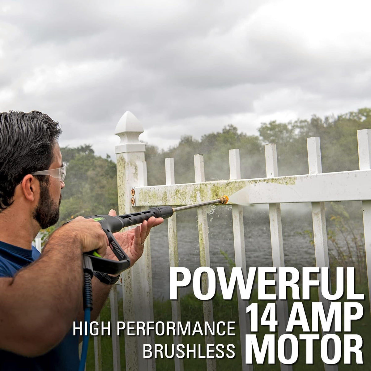 Greenworks 2300 PSI TruBrushless (2.3 GPM) Electric Pressure Washer, 25' Hose, Quick Connect Wand, 15, 24, 40 Degree Soap and Turbo Nozzle