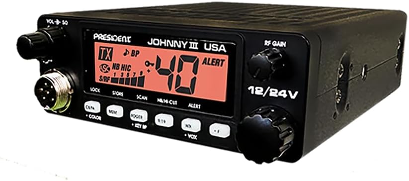 President Johnny III USA 40 Channel CB Radio 12 or 24V, Black