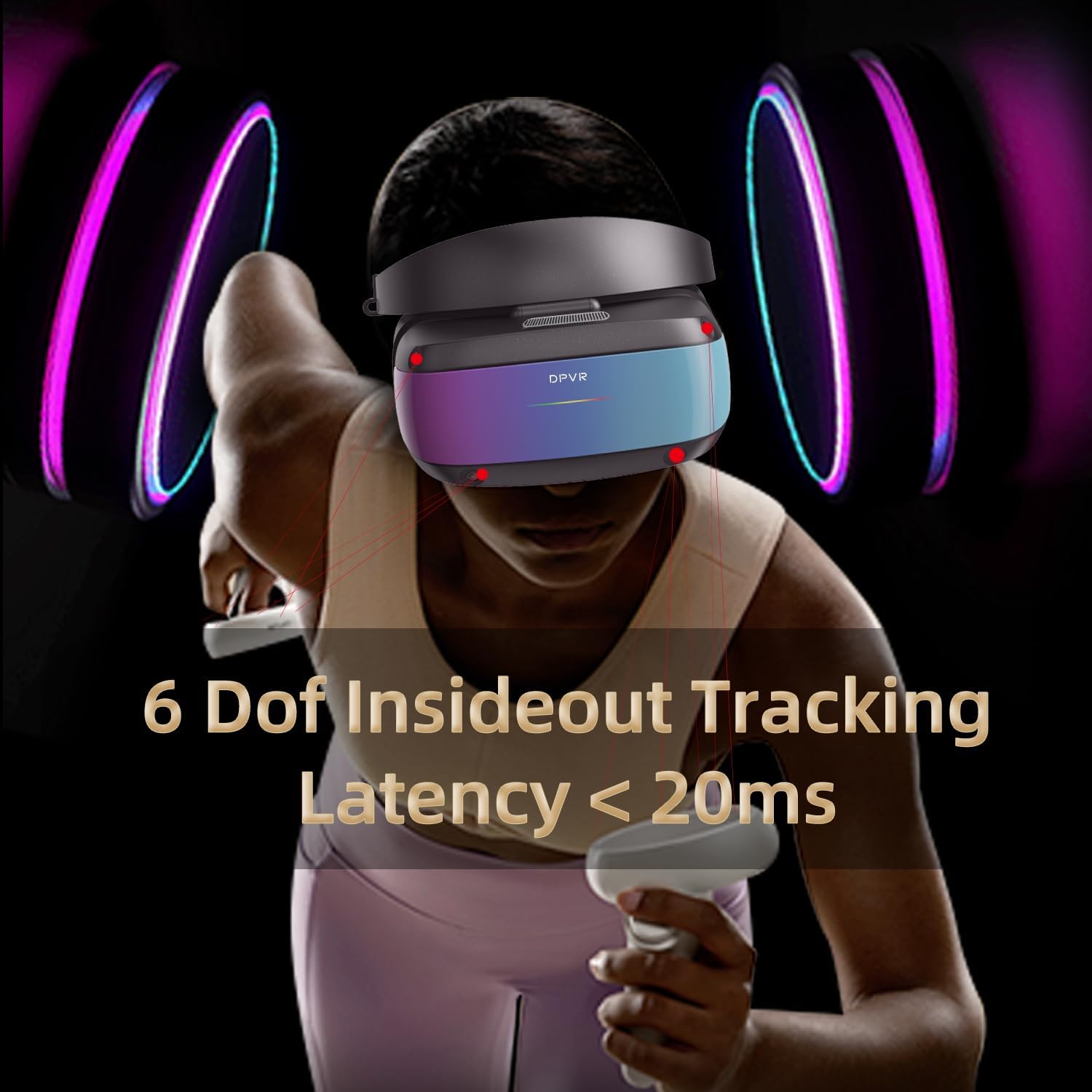 DPVR E4 VR Headset - PCVR Virtual Reality Headset for PC Games with Controller, Compatible with SteamVR