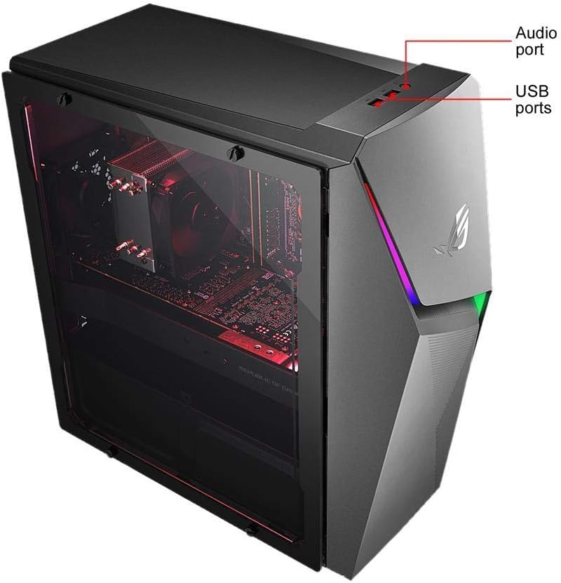 ASUS ROG Strix GL10DH Gaming Desktop PC, AMD Ryzen 5 3400G, GeForce GTX 1650, 8GB DDR4 RAM, 512GB PCIe SSD, Wi-Fi 5, Windows 10 Home, GL10DH-PH552
