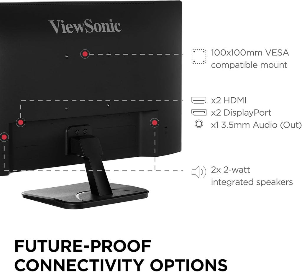 ViewSonic VA2756-4K-MHD 27 Inch IPS 4K Monitor with Ultra-Thin Bezels, HDMI and DisplayPort Inputs for Home and Office (Renewed)