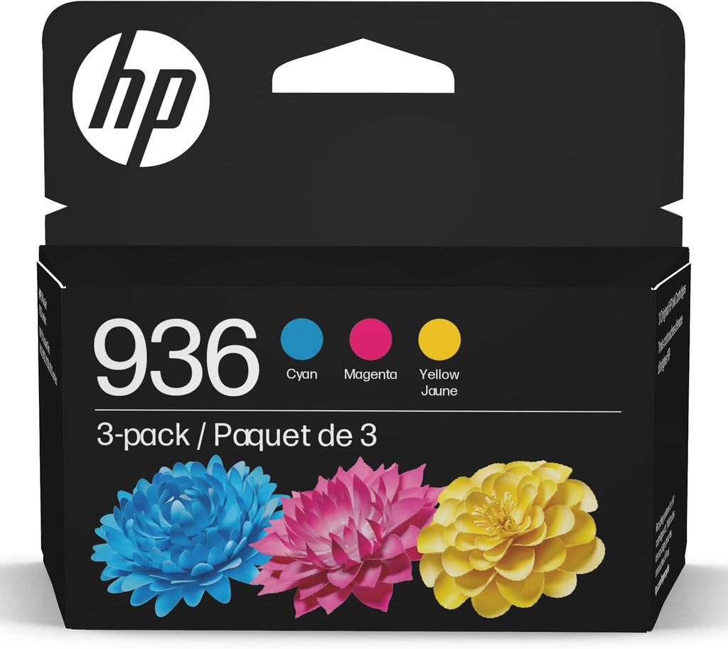 HP 936 Cyan, Magenta, Yellow Ink Cartridges (3-Pack) | Works with OfficeJet 9120, Pro 9110, 9120, 9130, Wide Format 9730 | Eligible for Instant Ink | 6C3Z3LN