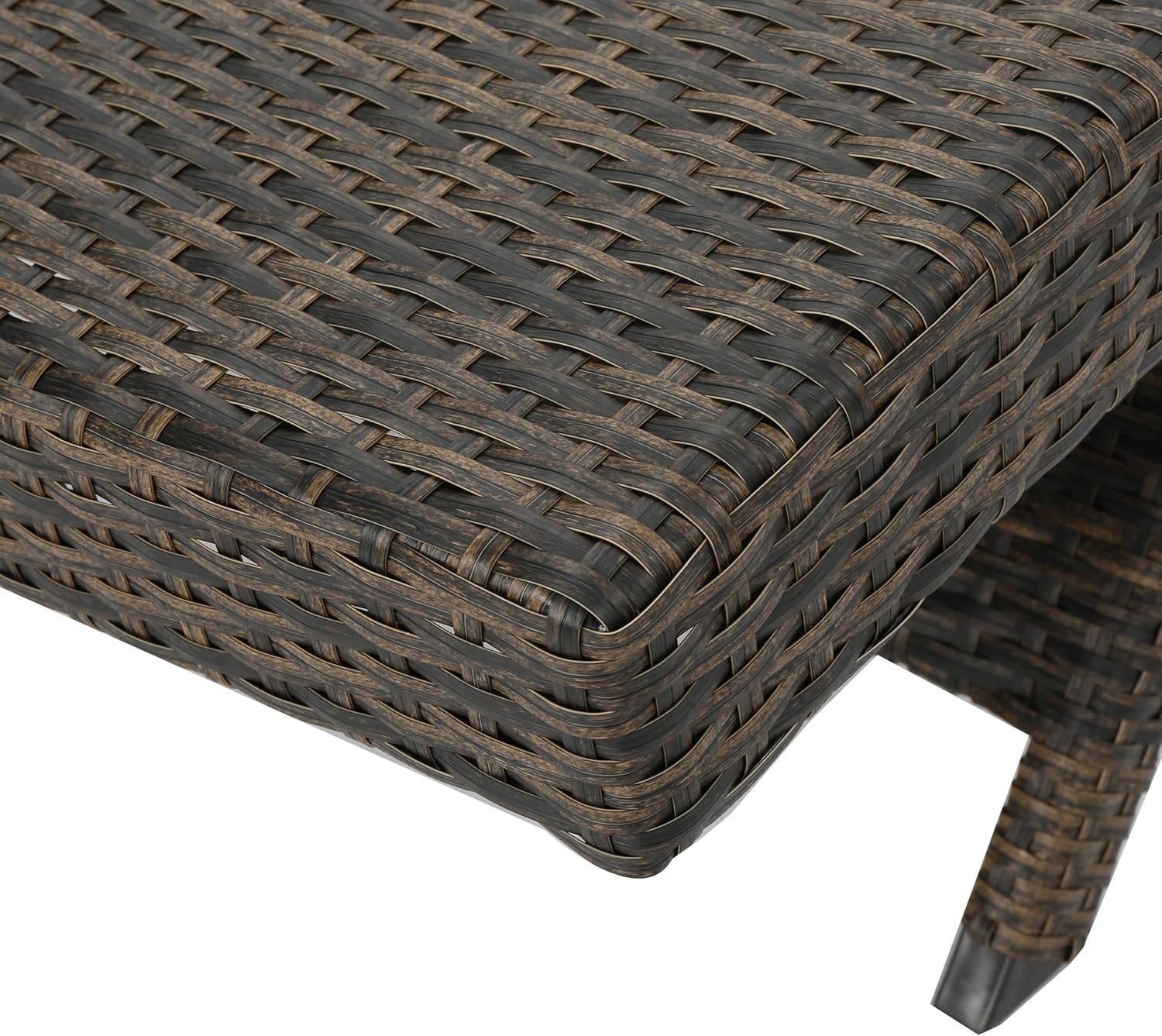 Christopher Knight Home Thira Outdoor Wicker Lounge Set with Side Table, Mix Mocha