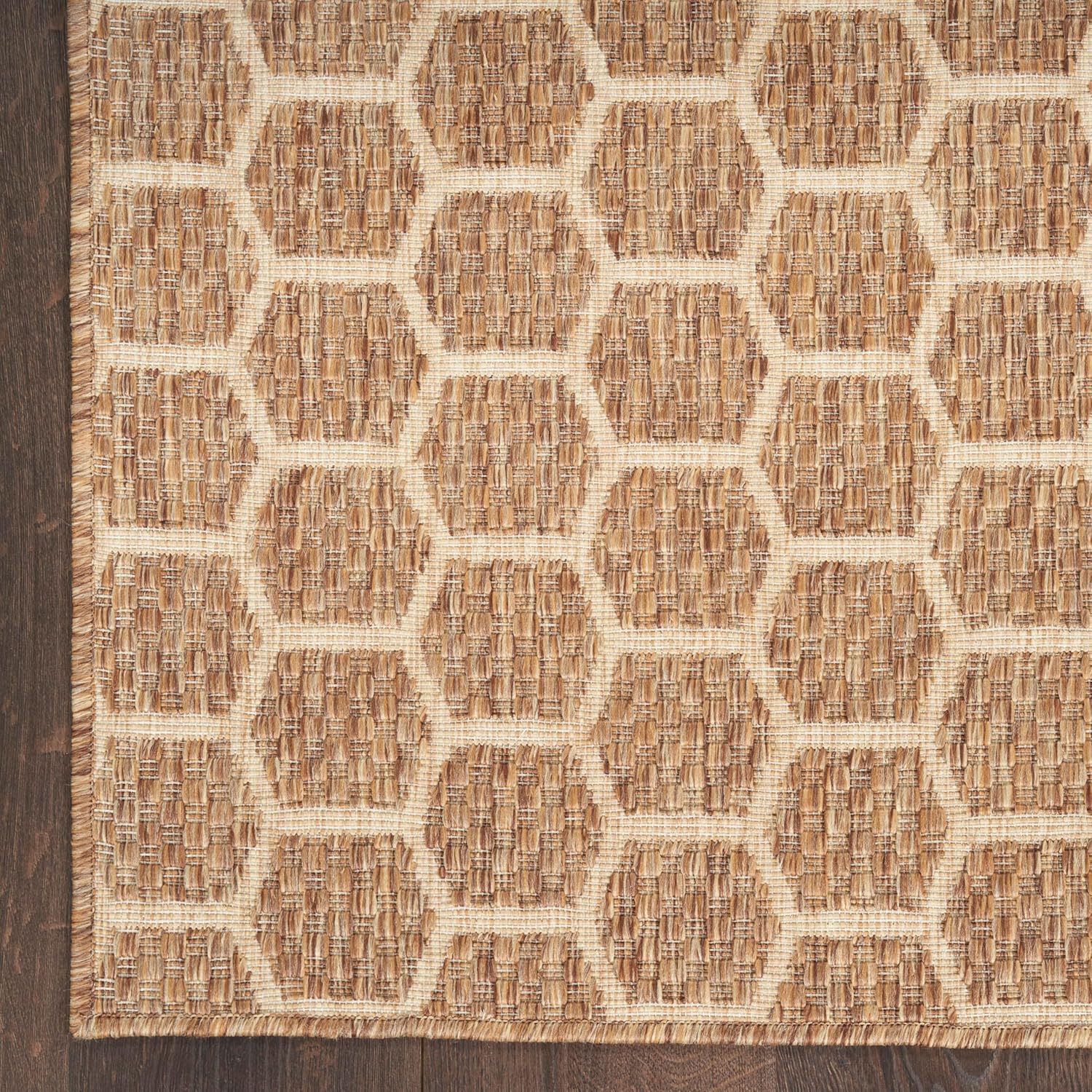 Nourison Home Reversible Indoor Outdoor Natural 9' x 12' Area Rug - Easy Clean, Non Shedding, Bed Room, Living Room, Dining Room, Kitchen (9' x 12')