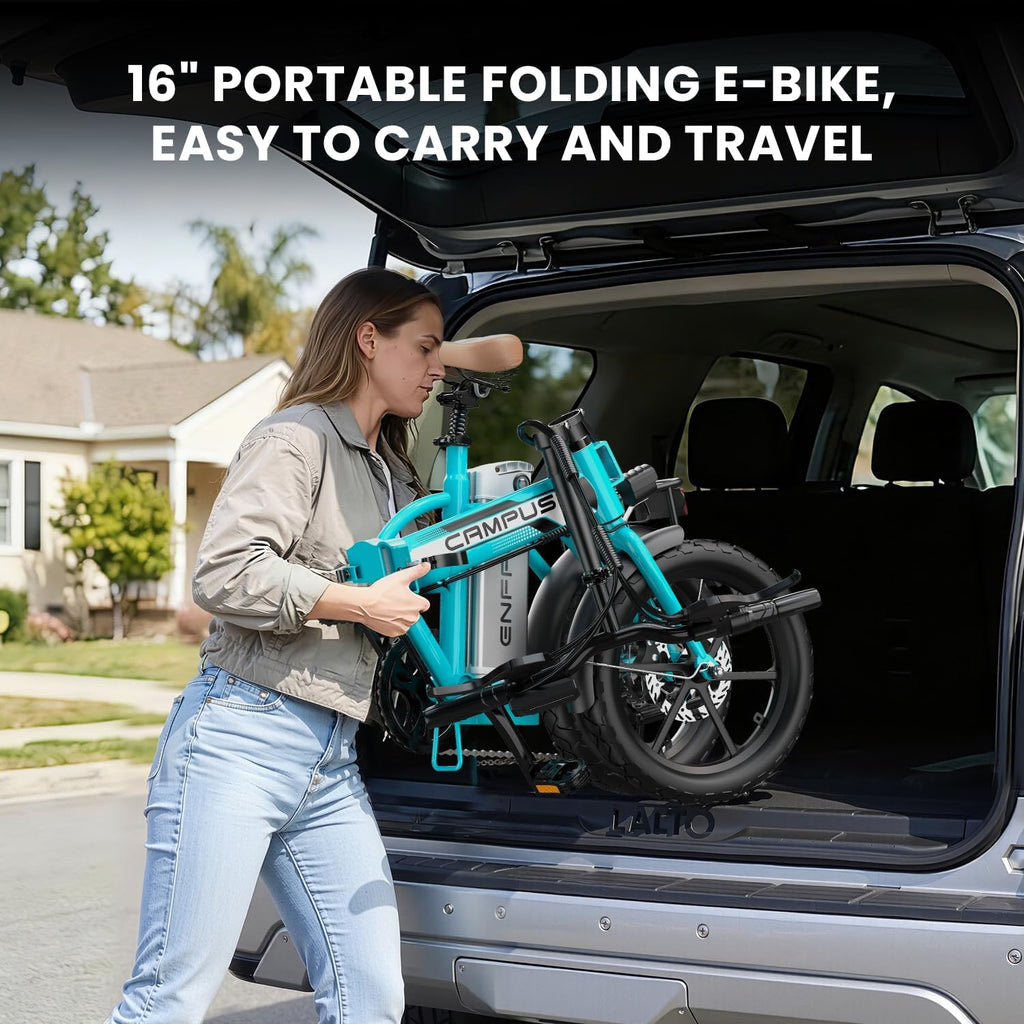 Campus 2.0 Electric Bike | Super Light Teen and Adult Folding Bikes - Weighs Only 49lbs | 40 Mile Range | 20MPH Top Speed - Class 1 and 2 Ebike | 7-Speed All Terrain Ebike UL 2849 Certified