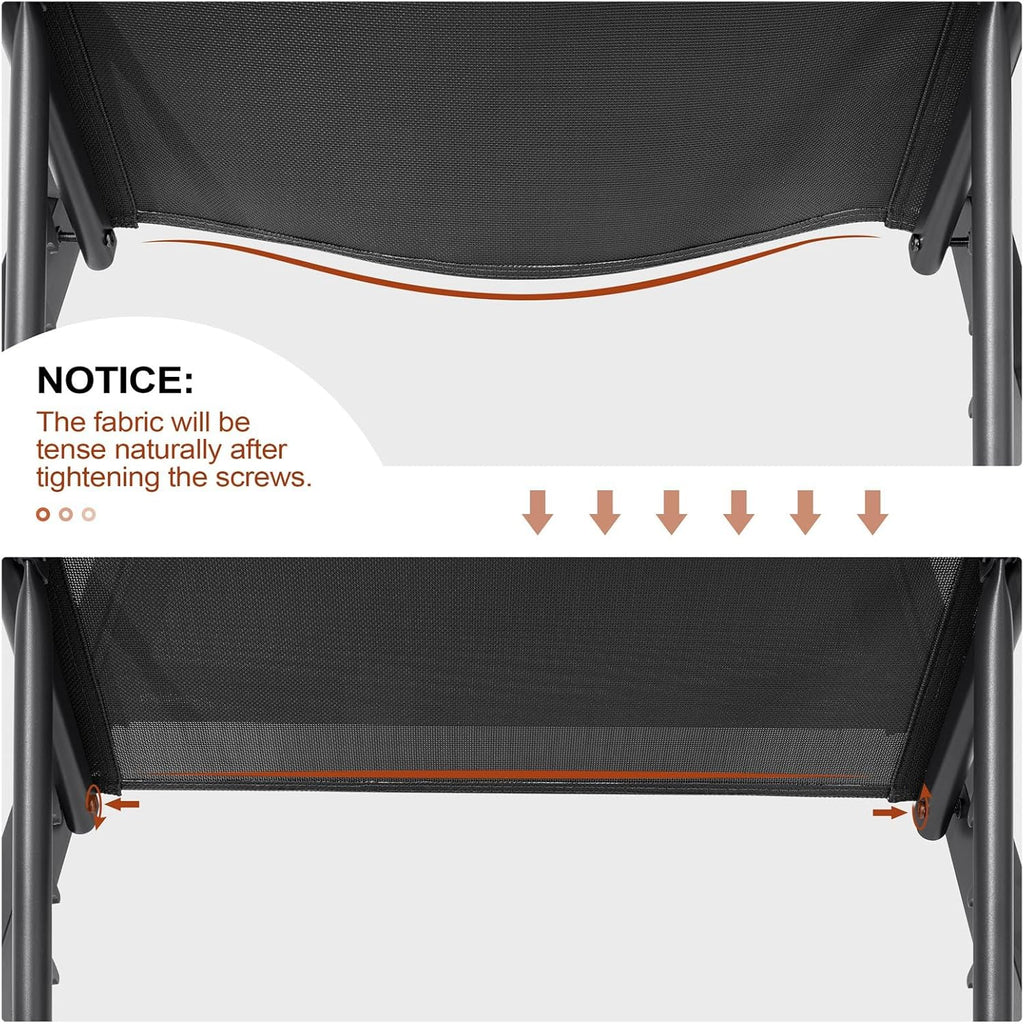 Crestlive Products Chaise Lounge Chair Outdoor Set of 2, Adjustable 5 Positions Pool Lounge Chairs, Metal Tanning Recliner, Outdoor Furniture All Weather for Patio, Beach, Yard, Pool