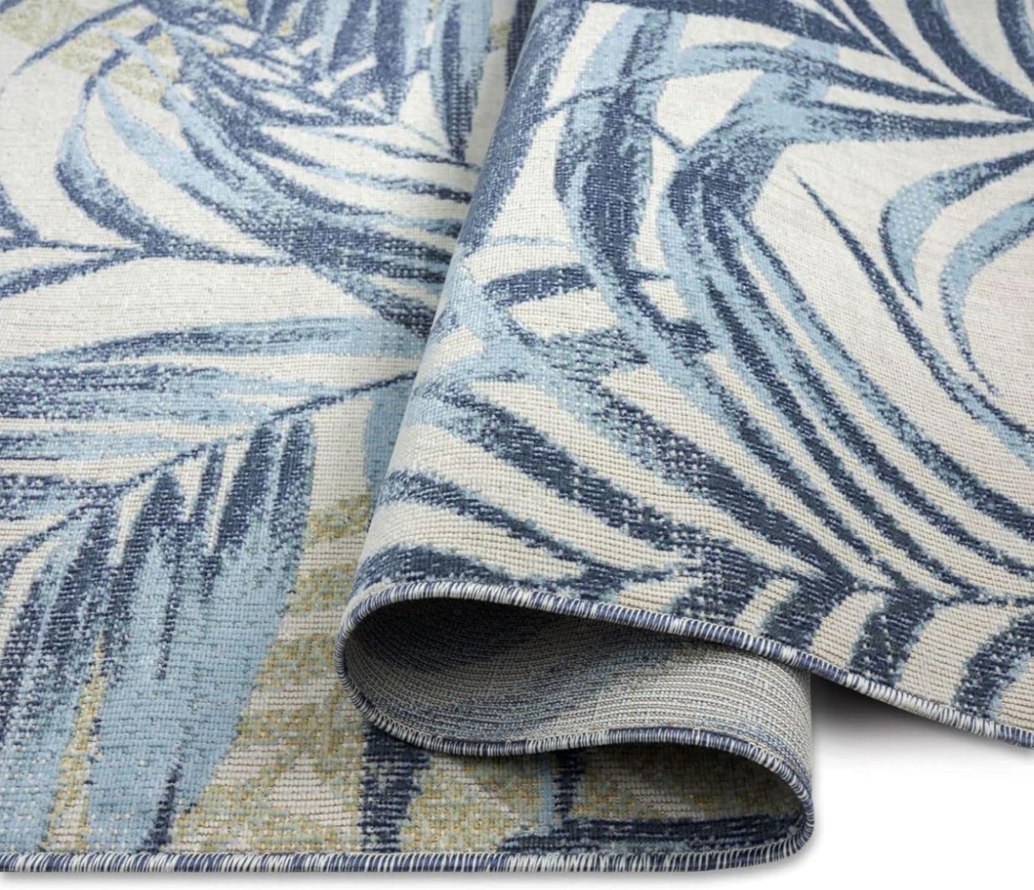 Tommy Bahama Malibu Palm Springs Coastal Indoor/Outdoor Area Rug, Ivory/Aqua Blue, 7'10"x10'2"