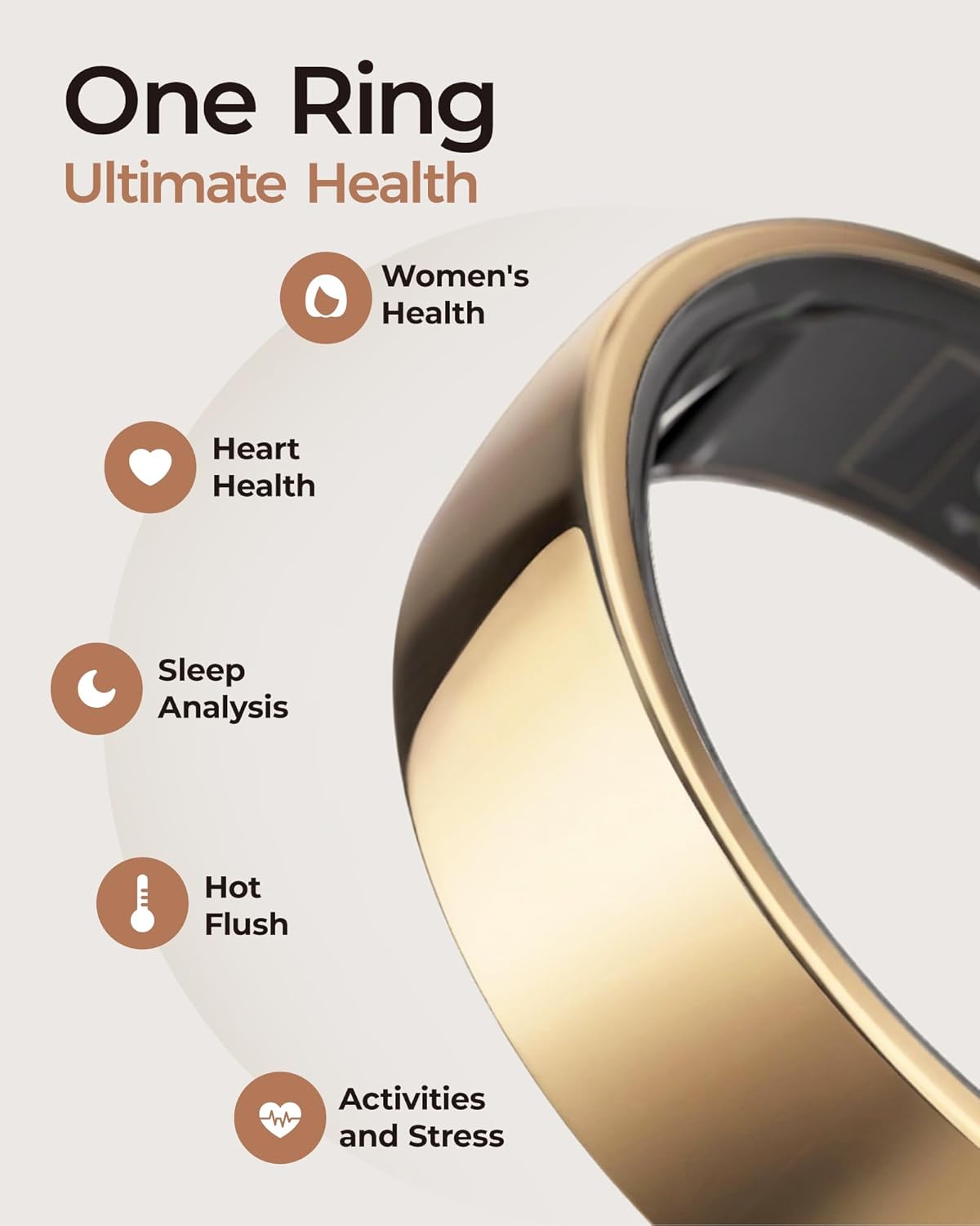 femometer Ring Air | Ultra-Thin Smart Ring | Sleep/Heart Rate/SpO2/Stress | Women's Health & Fertility Tracker with BBT Technology | Hot Flash Monitoring | Free Subscription - Size7