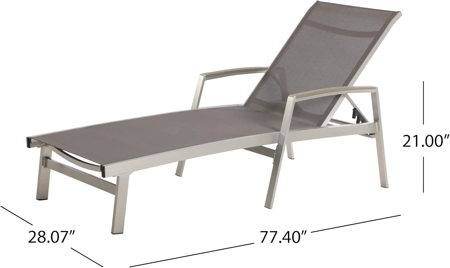 Christopher Knight Home Joy Outdoor Mesh and Aluminum Chaise Lounge (Set of 4), Gray