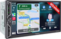 QLED Screen Upgrade 7" Double Din Car Stereo with Wireless Apple CarPlay and Android Auto, 240W Powerful Sound, 4.2-Channel Audio Output, Bluetooth, MirrorLink, Backup Camera, AM/FM Car Radio