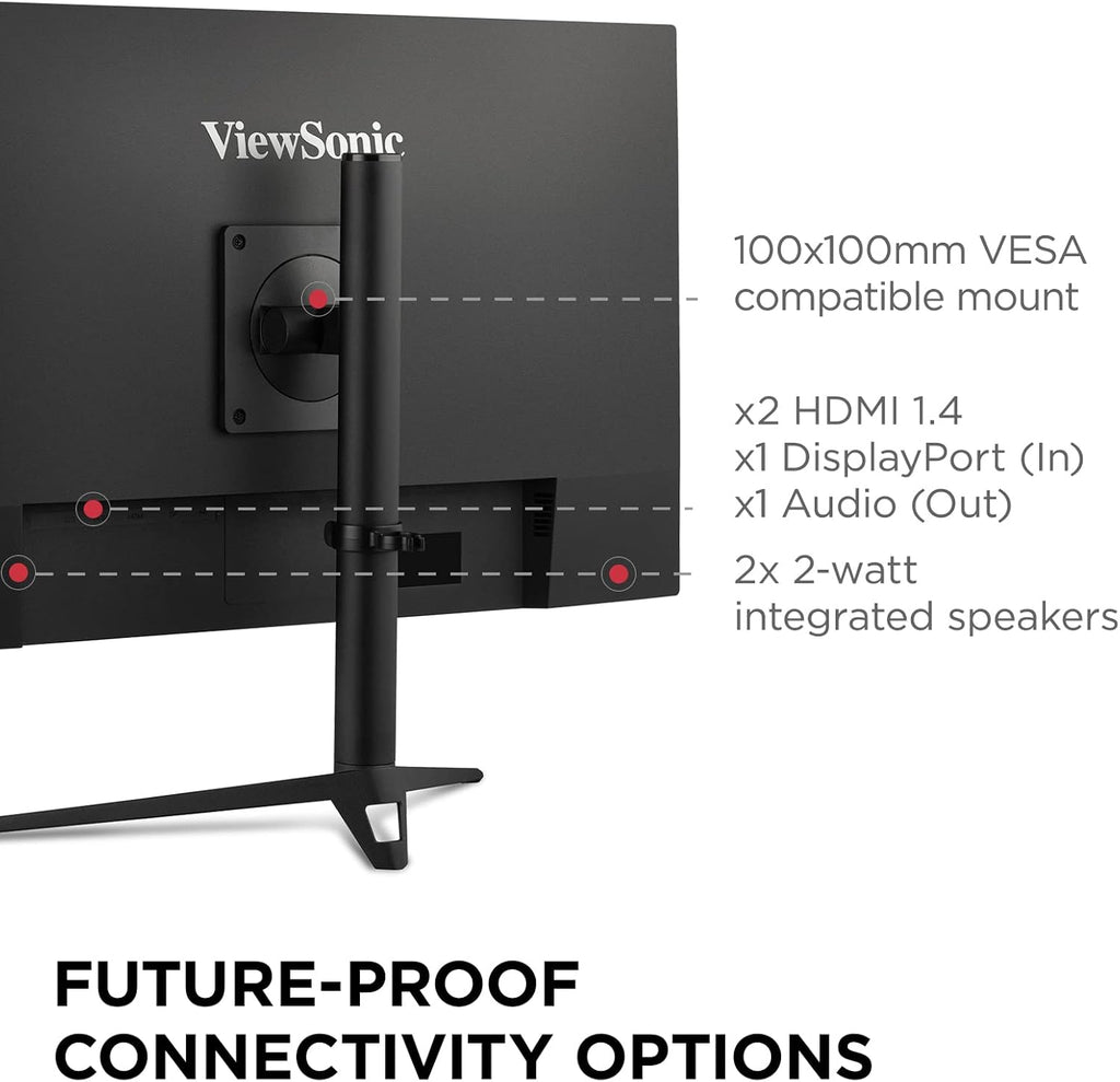 ViewSonic VX2728J 27 Inch 1080p IPS Gaming Monitor with 180Hz, 0.5ms, FreeSync Premium, NVIDIA G-Sync Compatible, Advanced Ergonomics, HDMI, and DisplayPort Inputs (Renewed)