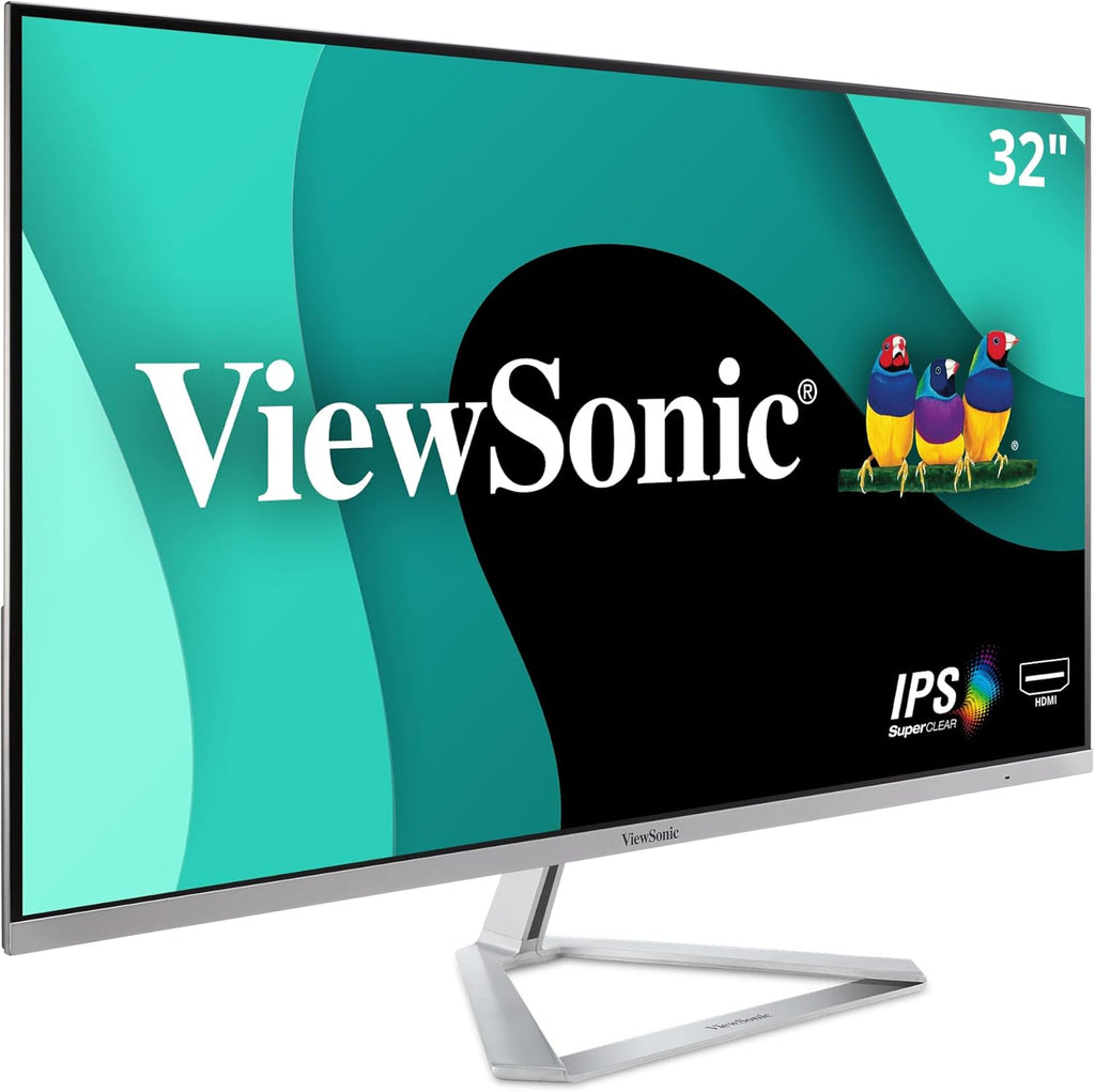 ViewSonic VX3276-MHD 32 Inch 1080p Monitor, IPS with Screen Split Capability and Eye Care Technology for Home and Office Entertainment, Ultra-Thin Bezels, DisplayPort, and HDMI Inputs
