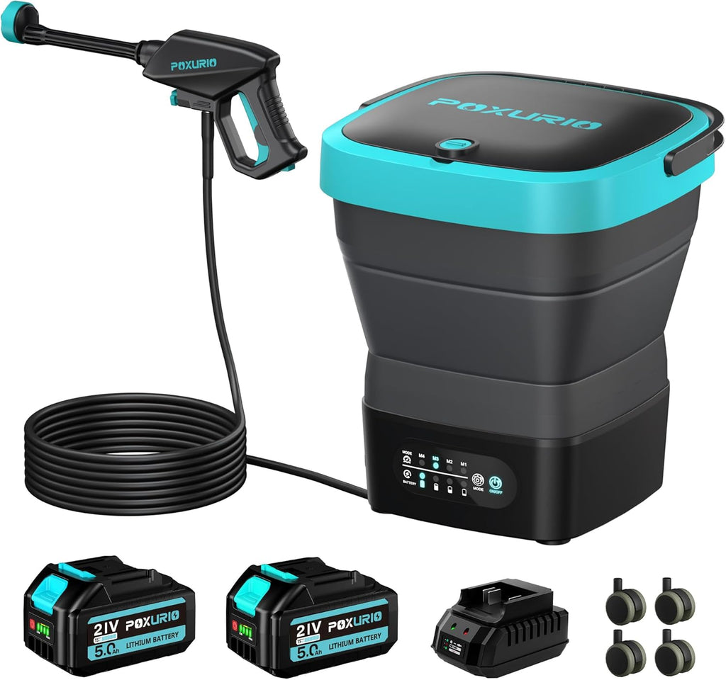Cordless Washer,Foldable Washer with 4.5Gal Tank 10FT Hose