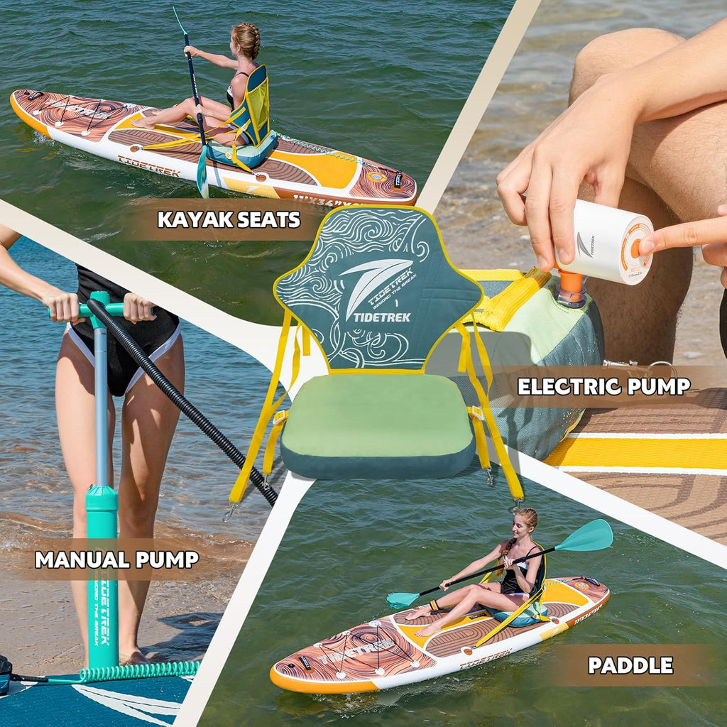 11'/11'6" x 33"/34" x 6" Inflatable SUP Paddle Board – Extra-Wide, Stable Stand Up Paddle Board with Premium Full Accessory Set for Adults & Youth
