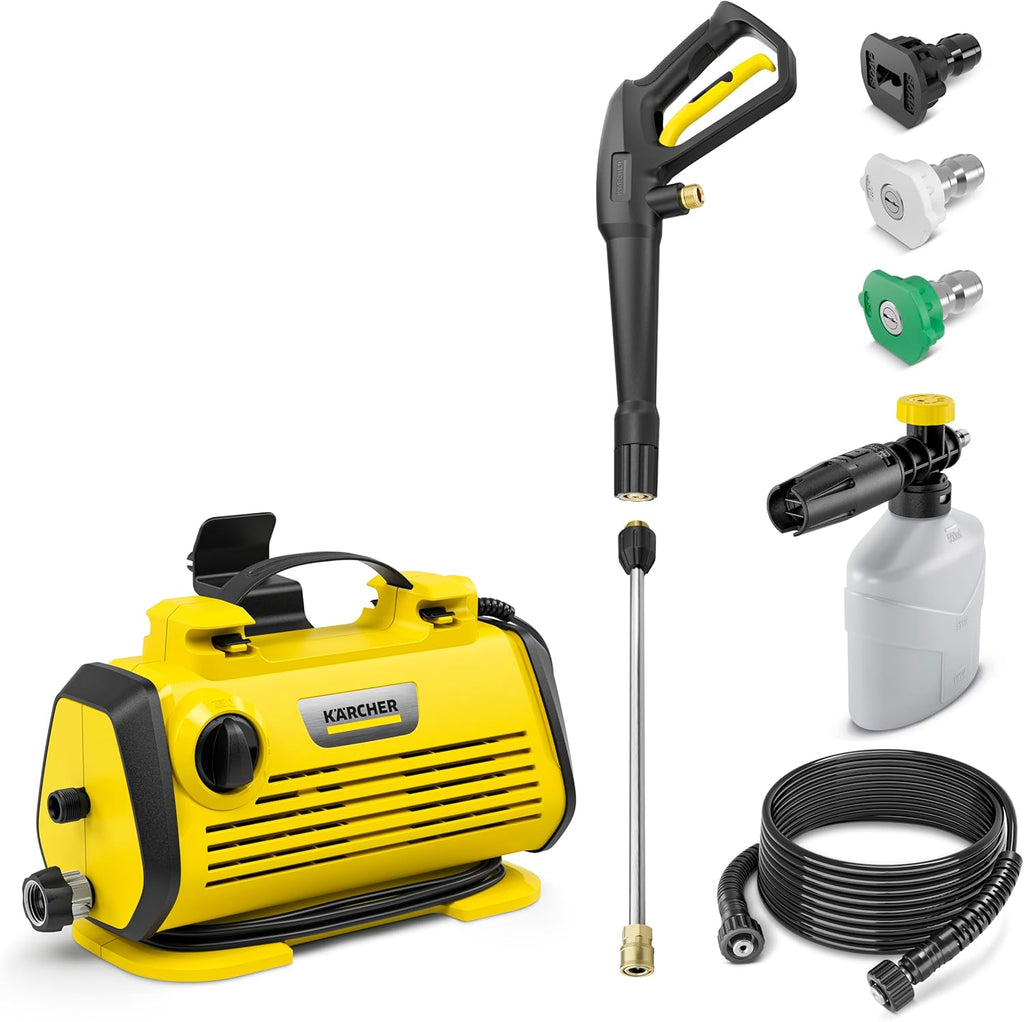Kärcher K 3 Horizontal Foam Cannon 1700 PSI Portable Electric Pressure Washer with Foam Cannon for Enhanced Detergent Application