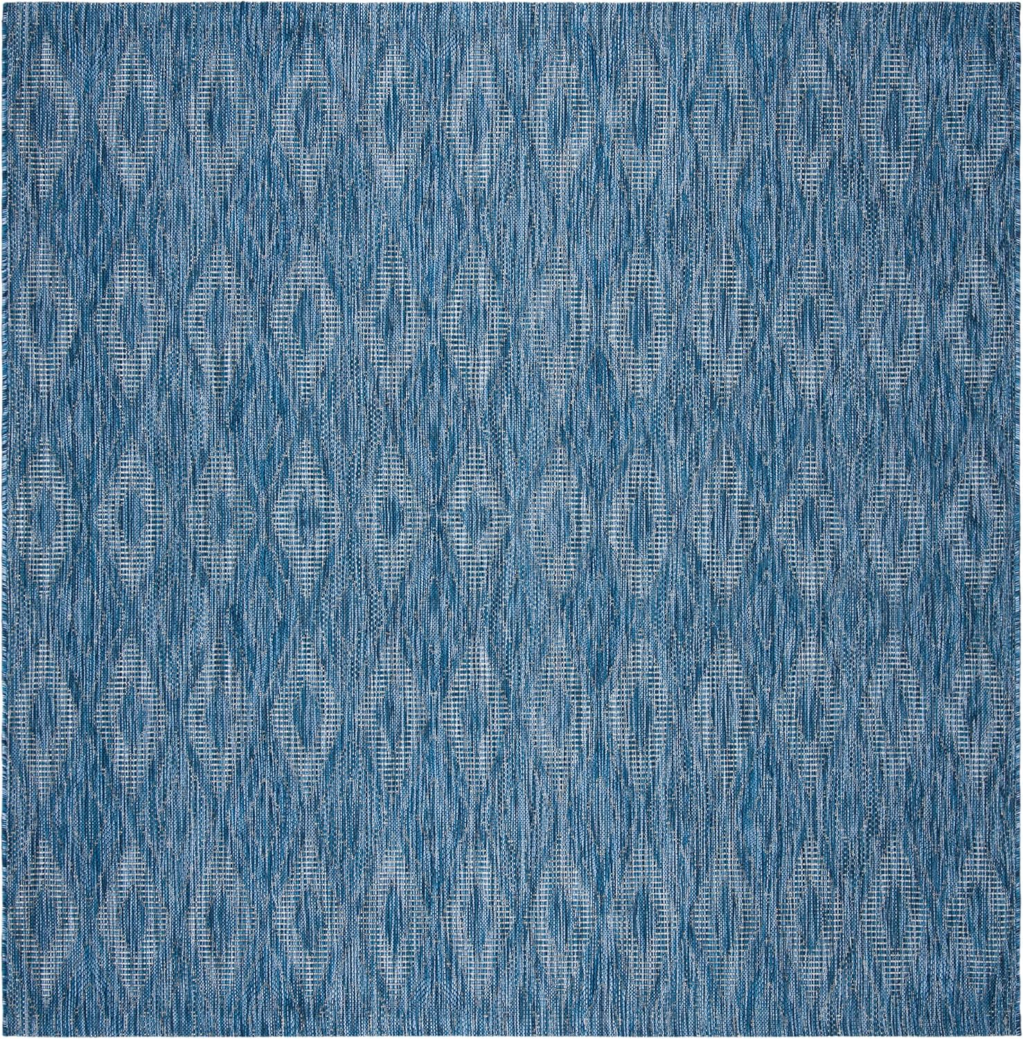 SAFAVIEH Washable Rug Outdoor Courtyard Collection - 9' Square, Navy, Non-Shedding & Easy Cleaning, Ideal for Patio, Backyard, Mudroom (CY8522-36822)