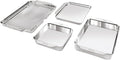 All-Clad Stainless Steel Baking Pans 5-Piece Set-Tri-ply Bonded for Consistent Baking- Includes Square and Rectangular Baking Pans, Baking Sheets, & Cooling Rack- Professional Stainless Steel Bakeware