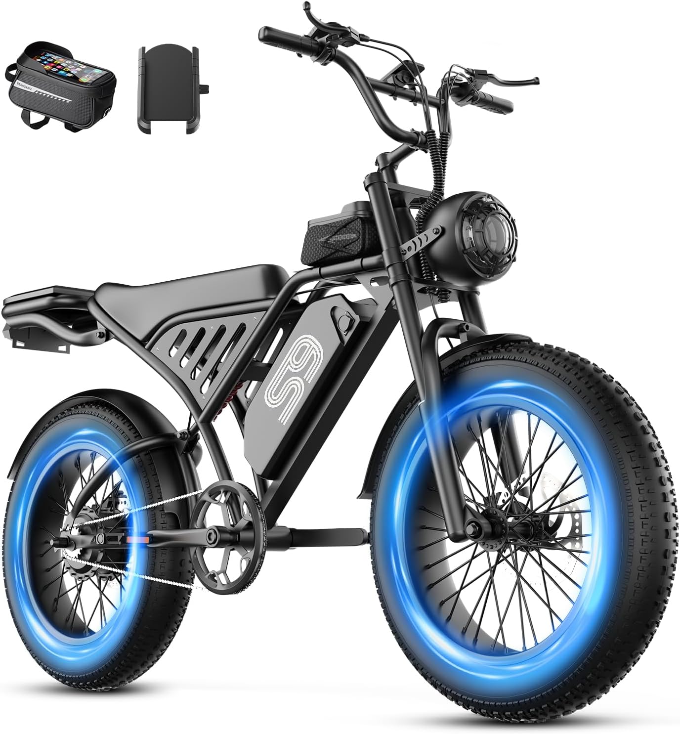 Electric Bike for Adults, Electric Dirt Bike with 2500W Peak Motor, 36Mph & 100 Miles Range, Off-Road Ebike with NFC Unlock, 48V 20AH Removable Battery, 20" Fat Tire Commuter E Bike