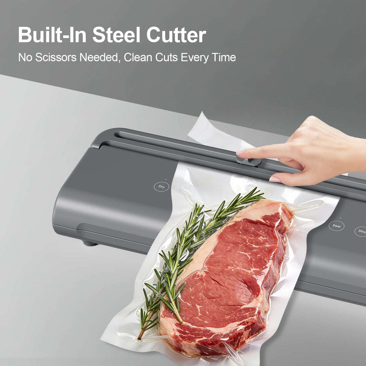 Food Vacuum Sealer Machine, Powerful & Continuous Vacuum Sealing for Kitchen Storage & Meal Prep, Wet & Dry Food Sealing, Detachable Upper & Lower Design for Easy Cleaning, Includes 50 Bags