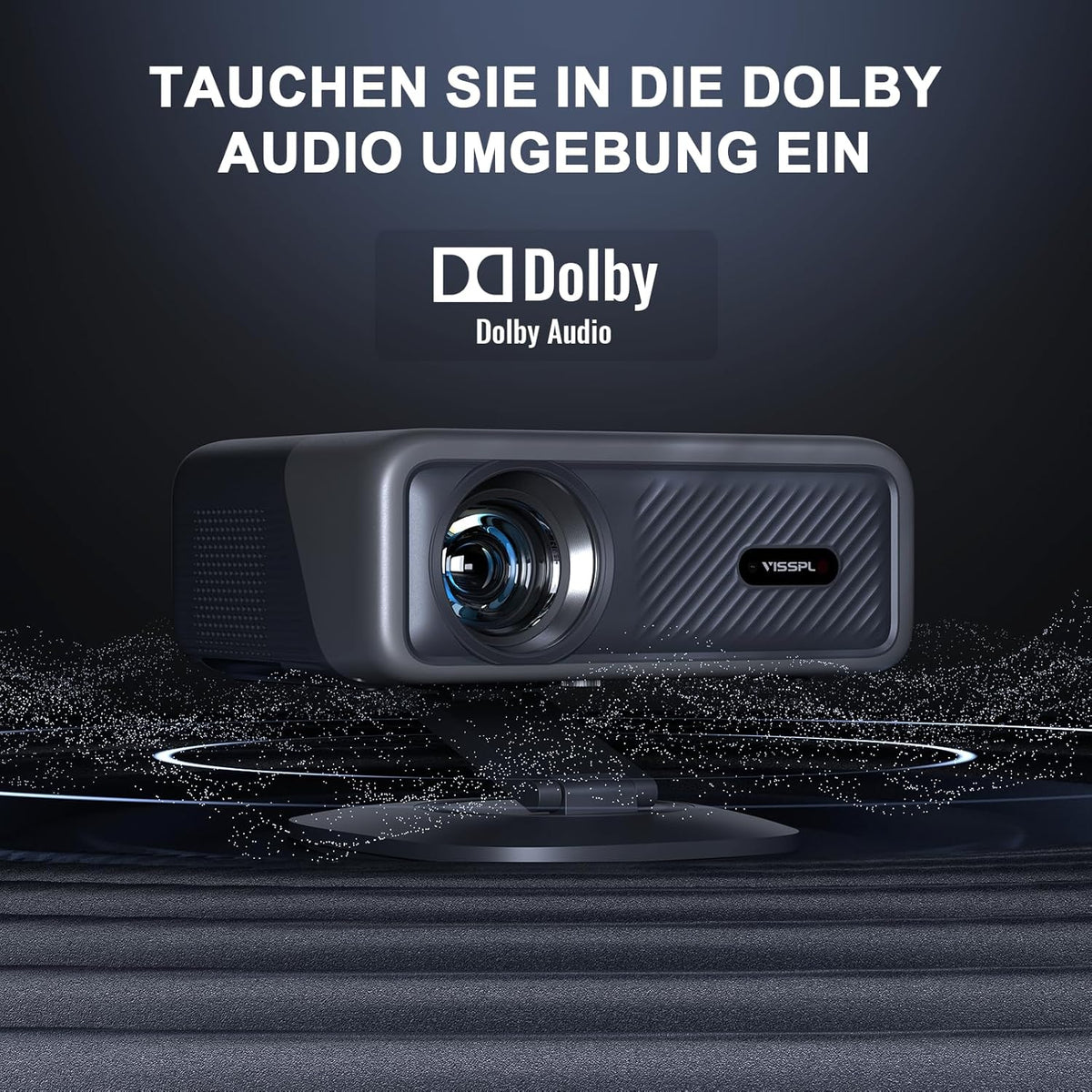 Officially-Licensed APP & 2500ANSI 4K Projector with WiFi and Bluetooth,3D Dolby Audio and Auto Focus Smart Projector,Outdoor Movie Home Theater Proyector with Omni-Adjustable Stand (grey)
