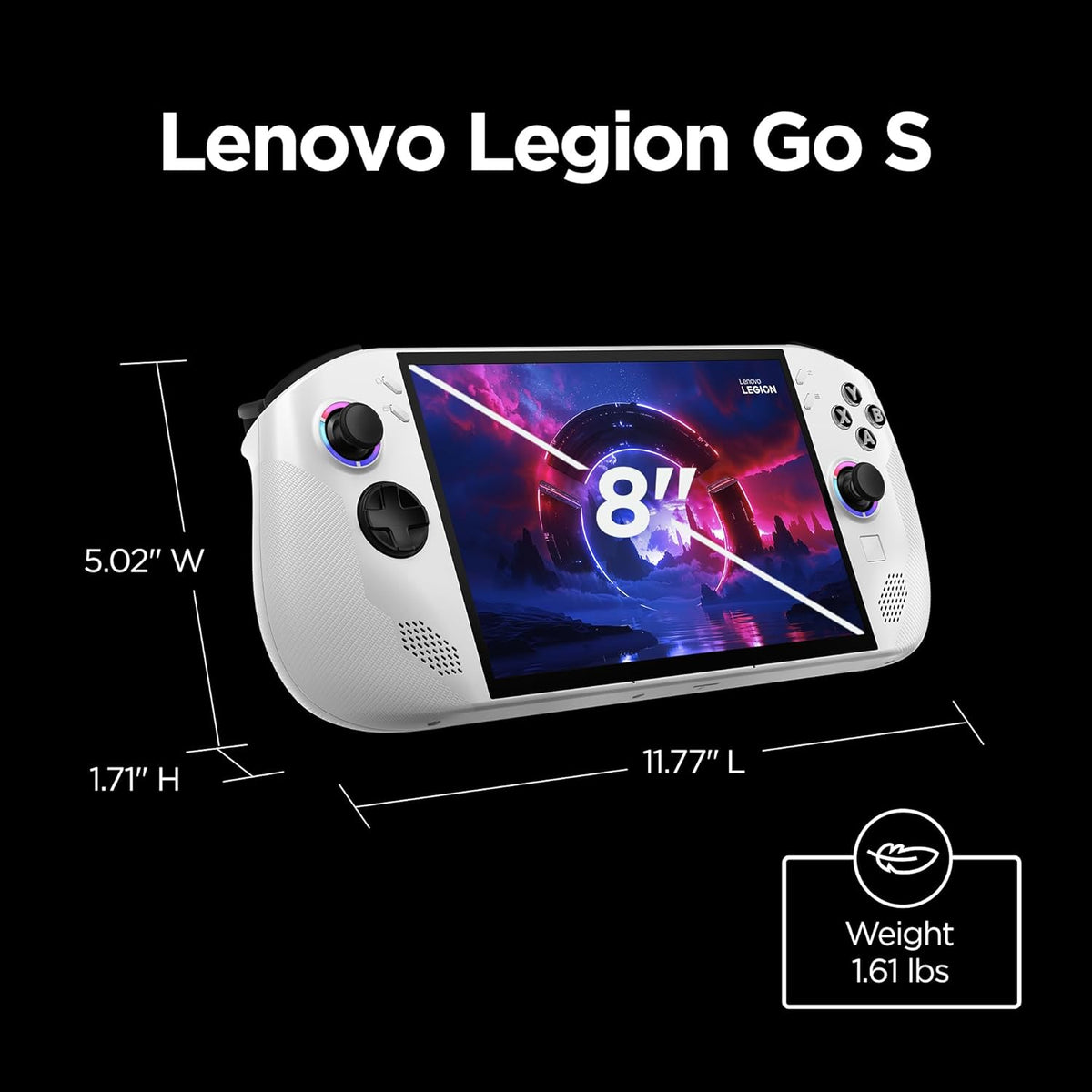 Lenovo Legion Go S - 2025 - Mobile Gaming Console - AMD Radeon graphics - 8" PureSight IPS Display - 120Hz - AMD Ryzen™ Z2 Go - 16GB Memory - 512GB Storage - Glacier White - Free PC Game Pass