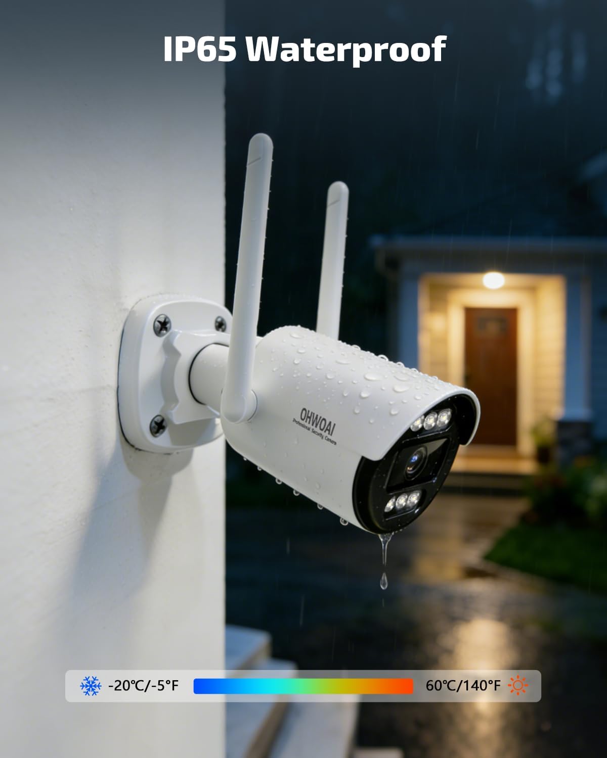 《130°Wide Angle & Two-Way Audio》Wireless Security Camera System Outdoor, WiFi Cameras Systems,Video Surveillance DVR Kits