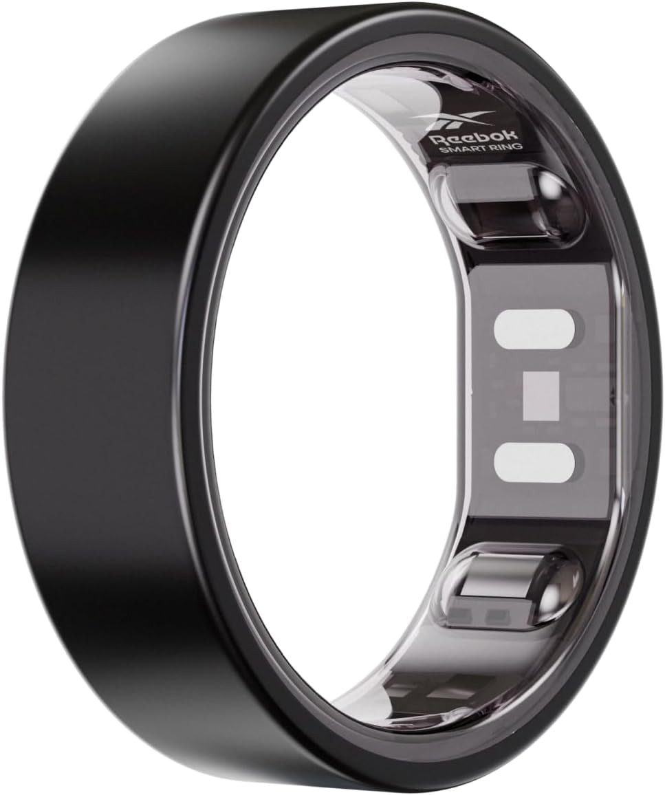 Reebok Smart Ring for Women or Men - Matte Black, Size 14 Fitness Ring - The Next Generation of Wearable Technology - Fitness and Sleep Tracker - Monitors Wellbeing and Recovery