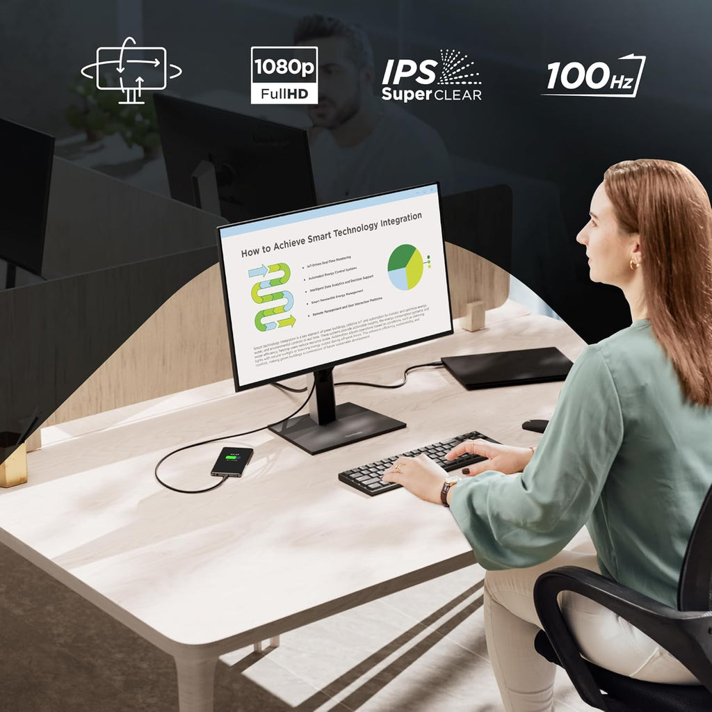 ViewSonic VG2751 27 Inch 1080p Monitor, IPS Display with 100Hz for Smooth Home and Office Productivity, Full Ergonomic Adjustability, 4-Port USB Hub, HDMI, DisplayPort, and USB-C Inputs
