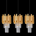 Gold Crystal Pendant Light Mini Modern Luxury Crystal Pendant Light Perfect for Dining Room, Bedroom, Kitchen, Living Room 3-Pack
