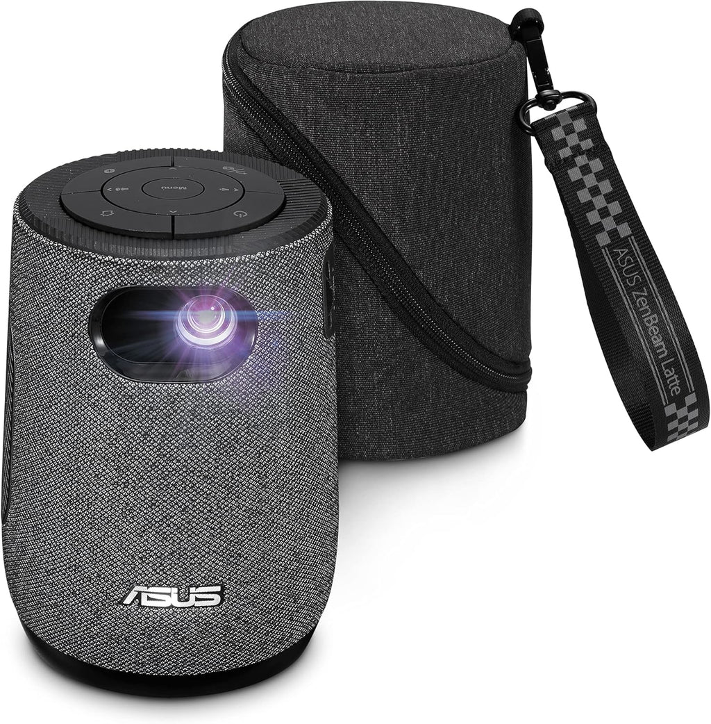ASUS ZenBeam Latte L1 Portable Wi-Fi Projector- 300 Lumens Projector, Built-in Harman Kardon Bluetooth Speaker, 3 Hours Video Playback, Wireless WiFi Projector, HDMI, USB, Remote Control, AptoideTV