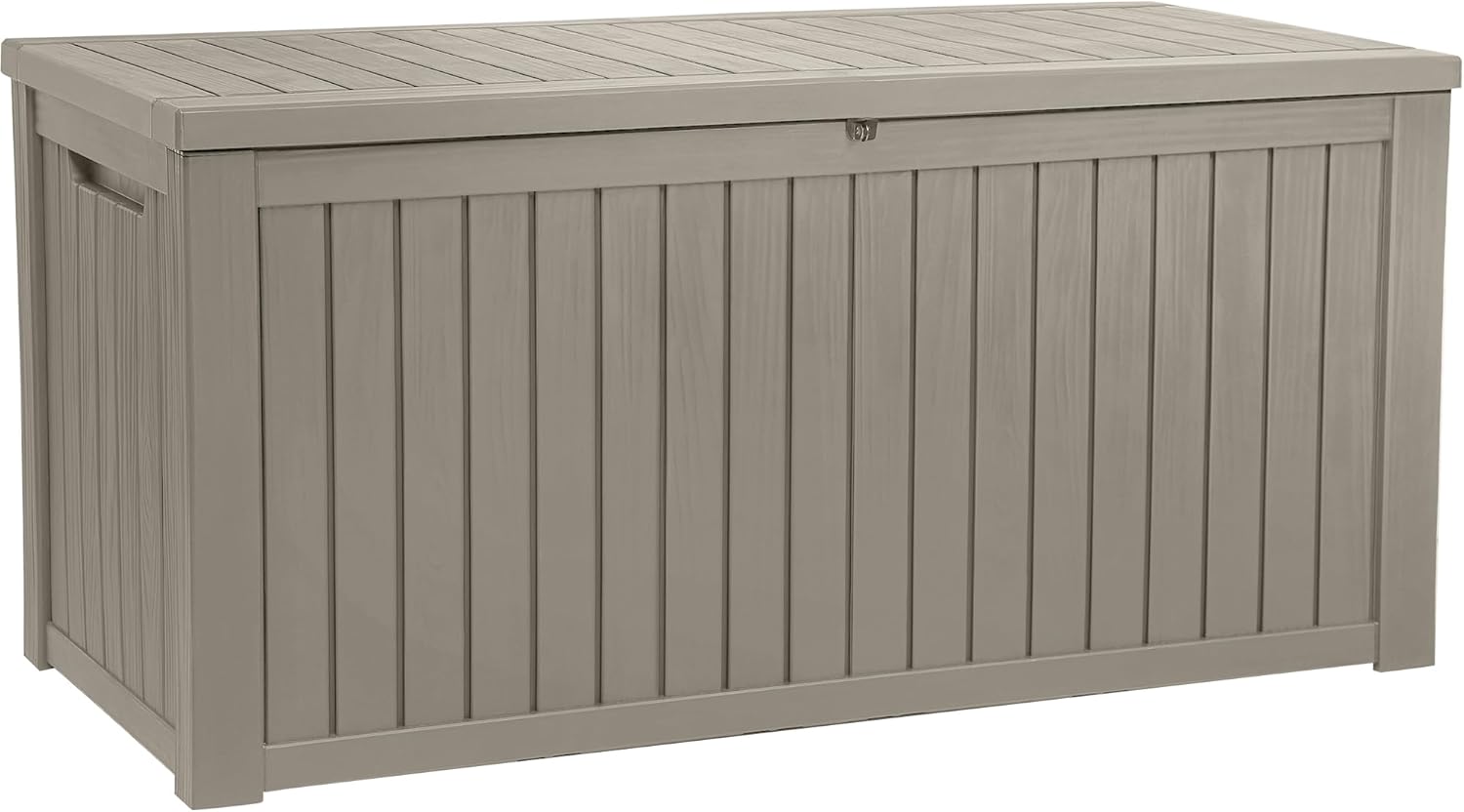 YITAHOME 220 Gallon Large Outdoor Storage XL Deck Box w/Divider for Patio Furniture,Outdoor Cushions, Garden Tools, Sports Equipment and Pool Supplies, Waterproof, Resin, Lockable, Taupe