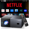 4K Projector with Built-in Apps, 1500 ANSI/Compatible with Netflix/Dolby Audio Smart Projector with WiFi 6 and Bluetooth 5.3,Outdoor Movie Proyector for Home Theater Gift for Her/Him