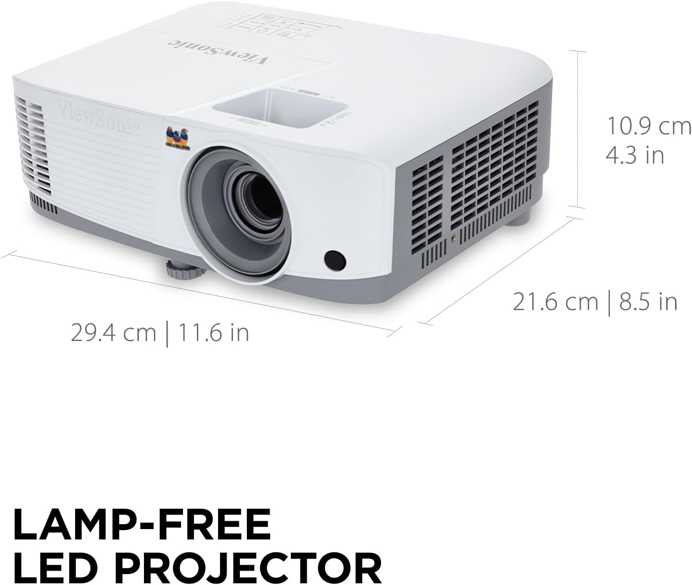 ViewSonic PA504W 4000 Lumens WXGA High Brightness Projector with Vertical Keystone, HDMI 1.4, USB 2.0 Type A, and VGA Inputs for Home and Office (Renewed)