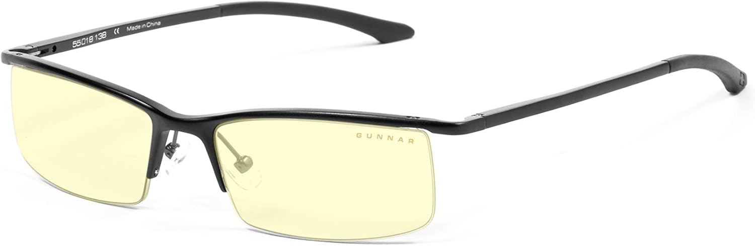 GUNNAR - Premium Gaming and Computer Glasses - Blocks 65% Blue Light - Emissary, Onyx, Amber Tint