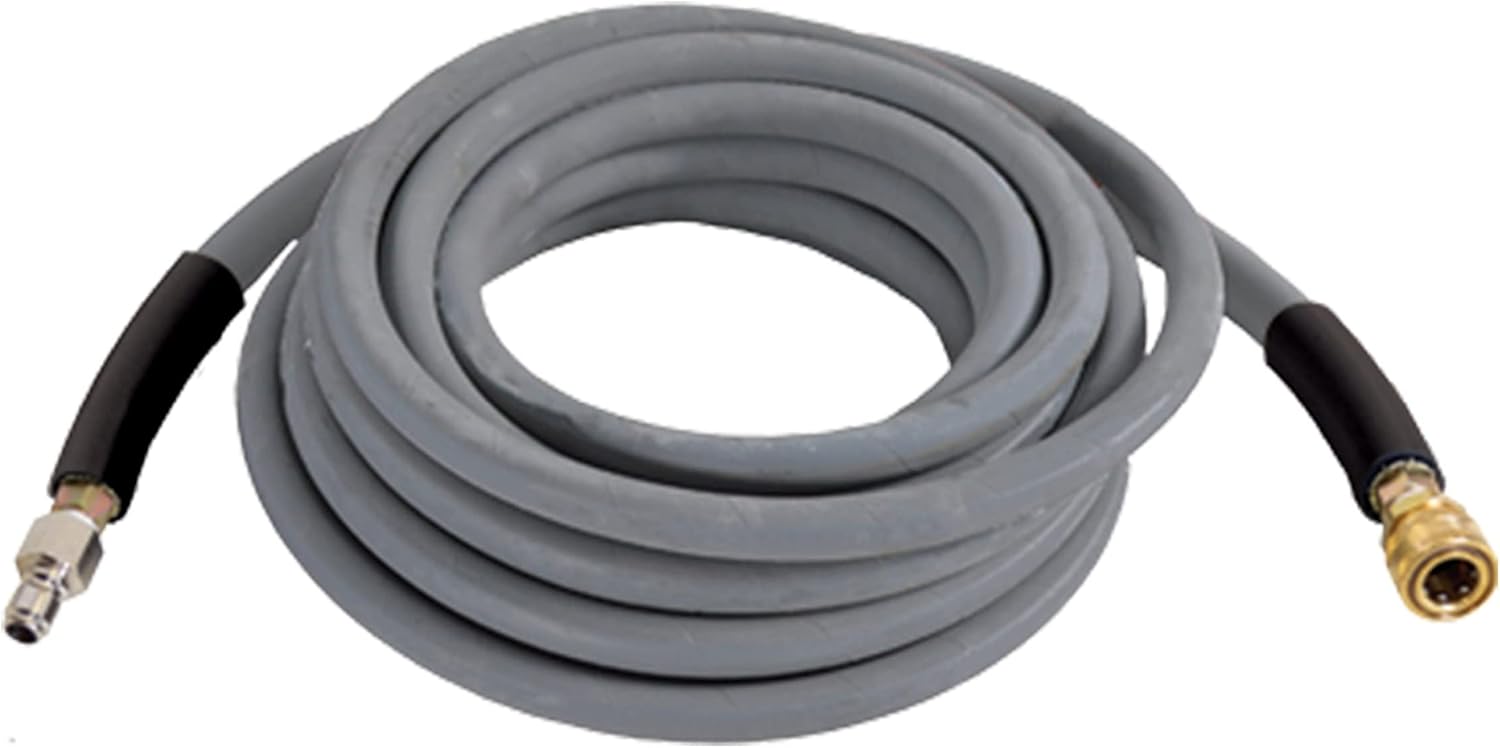 Simpson Cleaning 41183 Wrapped Rubber 4500 PSI Pressure Washer Hose, Hot and Cold-Water Use, Industrial Strength, 3/8 Inch Inner Diameter, 50 Feet, Gray