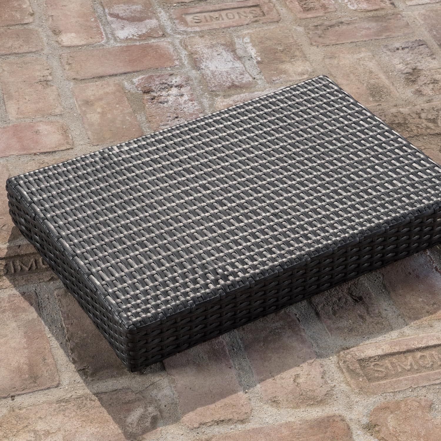 Christopher Knight Home Salem Outdoor Wicker Lounge with Water Resistant Cushions and Coffee Table, Grey / Green/ White Stripe