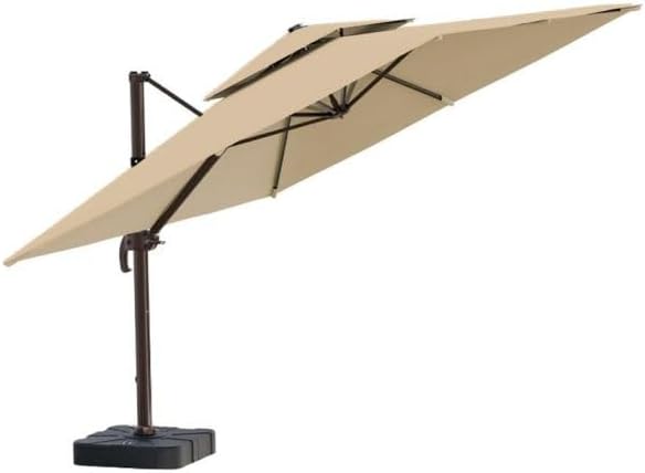 Garden Winds Custom Fit Replacement Canopy Top Cover Compatible with The Zlacuiu 10' X 13' Patio Umbrella - Upgraded Performance Riplock 350 Fabric