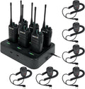 Retevis RB29 Walkie Talkies with Shoulder Mic,Rechargeable 2 Way Radios 6 Pack,with 6 Way Multi Gang Charger,Intuitive Charging Progress,Rugged Two Way Radio for Business Factory Jobsite Warehouse