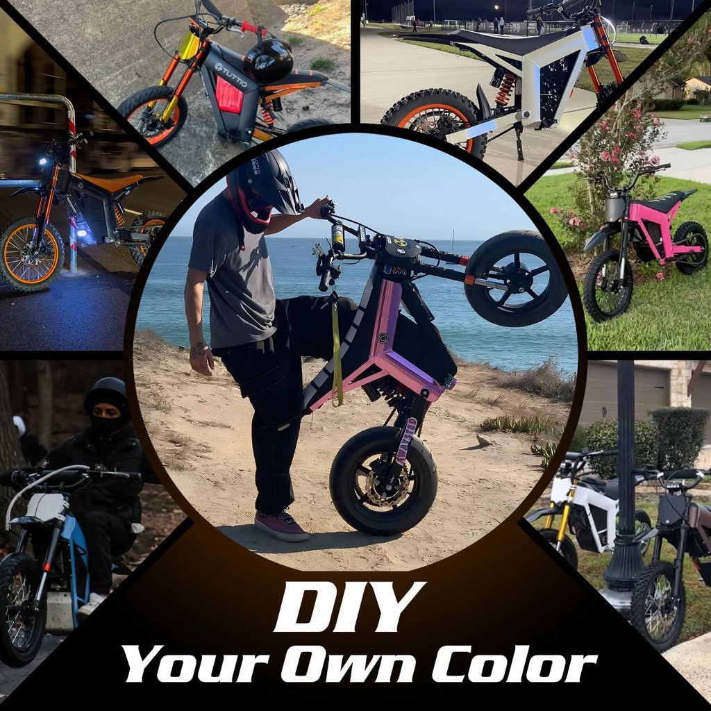 Tuttio Electric Dirt Bike Teens Adults 2000W/3000W 220NM 37MPH Electric Bike 48V 21AH Removable Battery with Hydraulic Brakes (21AH Dirt Bike)
