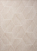 Nicole Miller New York Patio Country Ombre Geo Indoor Outdoor Area Rug, UV Fade Resistant, Low Pile, Beige/Cream, 7'9"x10'2"